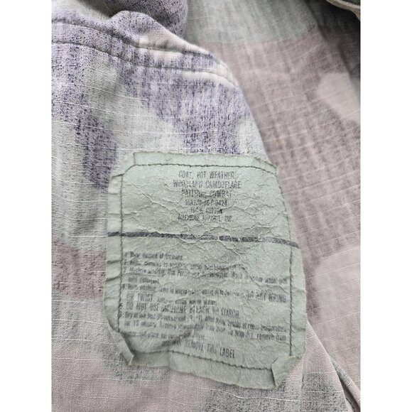 Vintage US Army Jacket Mens Medium Short Woodland Camo Military Coat 80s 90s - Picture 6 of 7